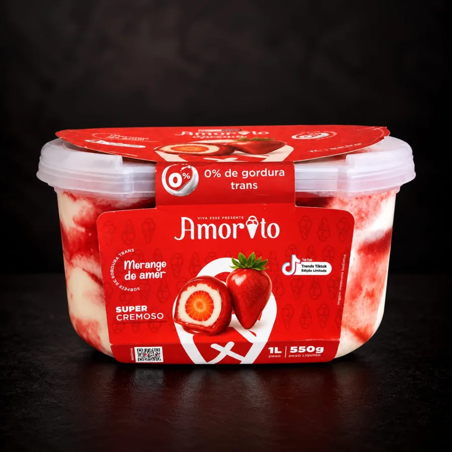 SORVETE 1 LITRO MORANGO DO AMOR
